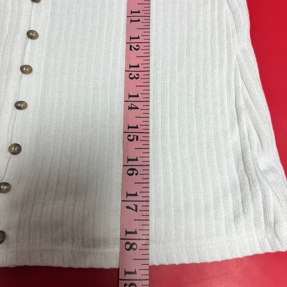American Eagle Ribbed Button Front White Tank Top Women’s Size XS - Picture 5 of 6